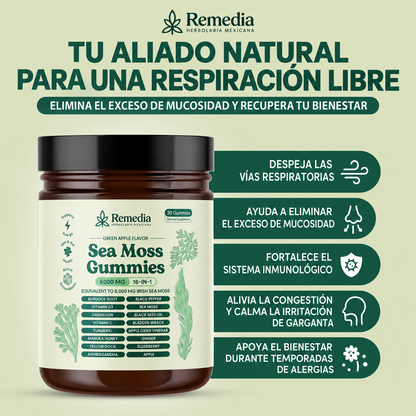Gomitas Sea Moss 16 en 1 Ayuda a Eliminar el Exceso de Mucosidad