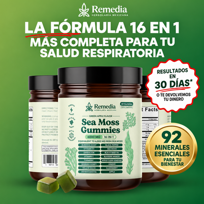 Gomitas Sea Moss 16 en 1 Ayuda a Eliminar el Exceso de Mucosidad